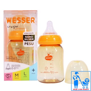 [CHÍNH HÃNG] Bình Sữa Wesser Nano Silver PPSU Cổ Nhỏ 140ml