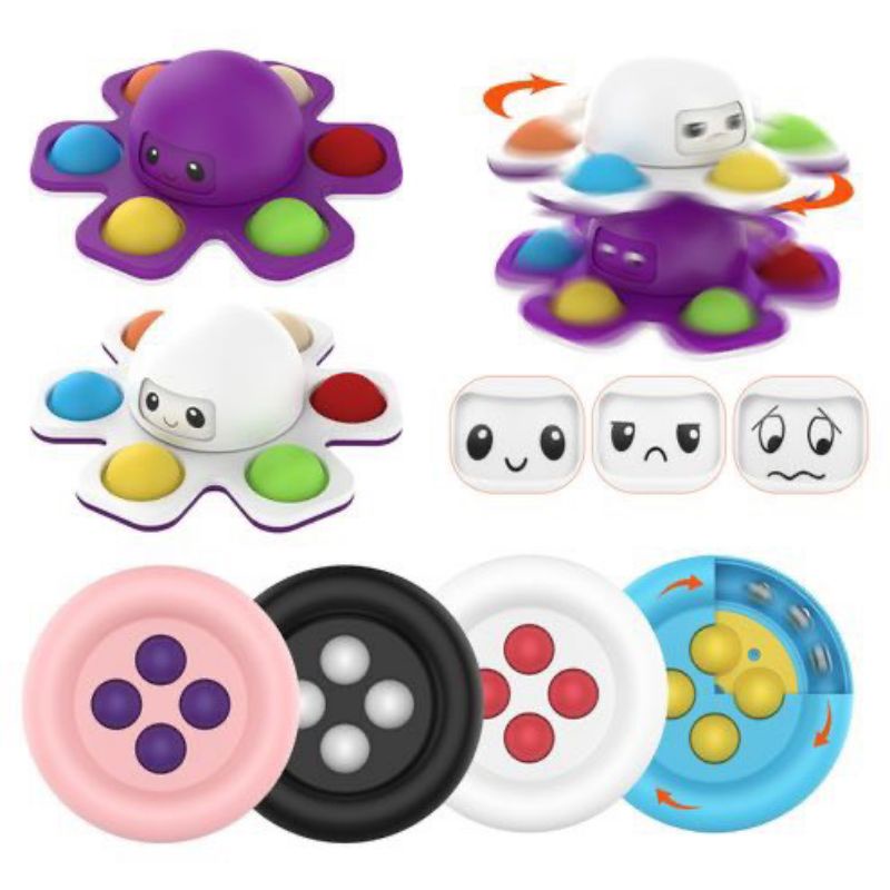 Đồ chơi Pop It Fidget Spinner bạch tuộc nhiều mặt siêu hot