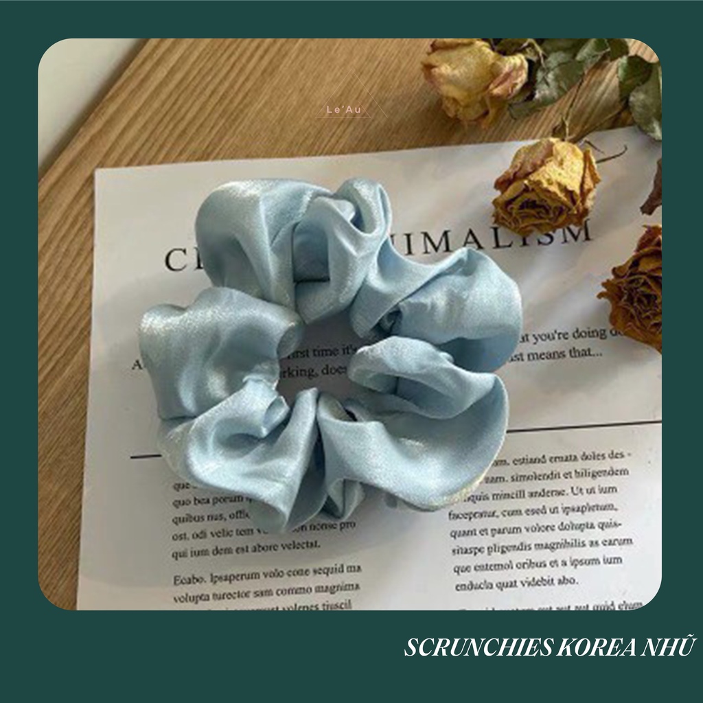 Scrunchies Korea Nhũ/ Dây Buộc Tóc Nữ Nhiều Màu Phối Nhũ Phong Cách Hàn Quốc Dây Buộc Tóc Đeo Tay_Leau D05