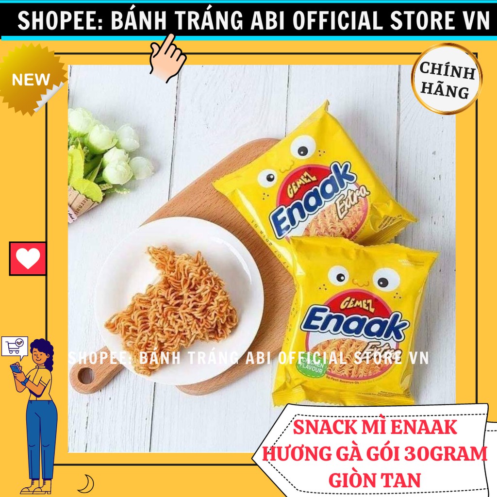 [ĂN VẶT NGON] SNACK MÌ HƯƠNG GÀ TRẺ EM ENAAK 2 LOẠI EXTRA VÀ BBQ