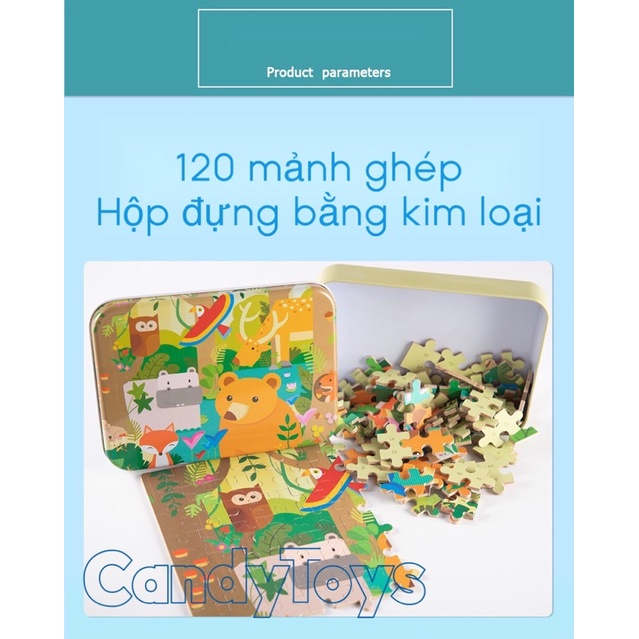 ĐỒ CHƠI GHÉP HÌNH (XẾP HÌNH) 120 MẢNH GHÉP BẰNG GỖ CHO BÉ
