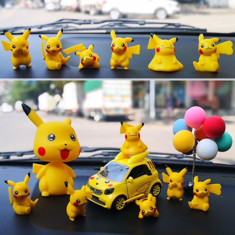 Set 6 Thẻ Bài Hình Pokemon Xinh Xắn Trang Trí Xe Hơi