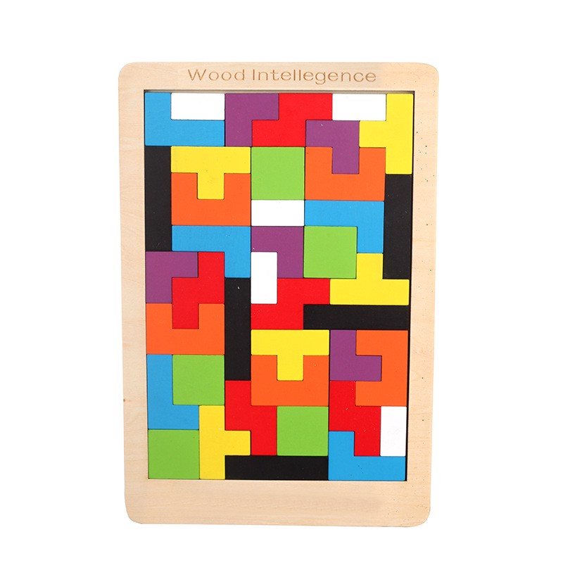 Đồ chơi xếp hình thông minh Tetris size đại - xếp gạch bằng gỗ cho bé - Đồ chơi thông minh sáng tạo