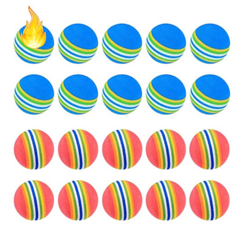 Set 20 Quả Bóng Golf Bằng Xốp Mềm Màu Cầu Vồng Dùng Để Luyện Tập Trong Nhà / Ngoài Trời