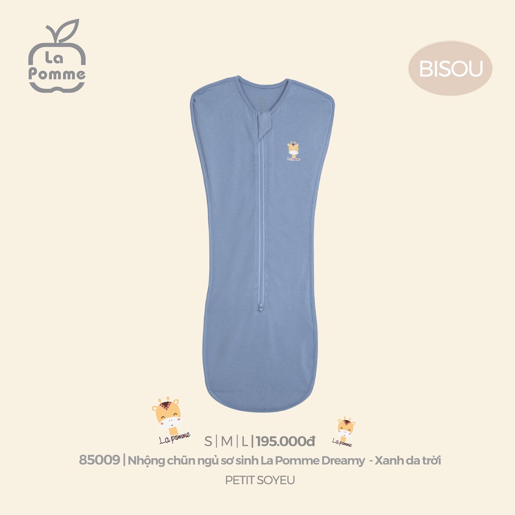 Nhộng chũn La Pomme, Monona ngủ sơ sinh  Petit Soyeu cao cấp mềm mịn thoáng mát thấm hút tốt Dreamy 85009