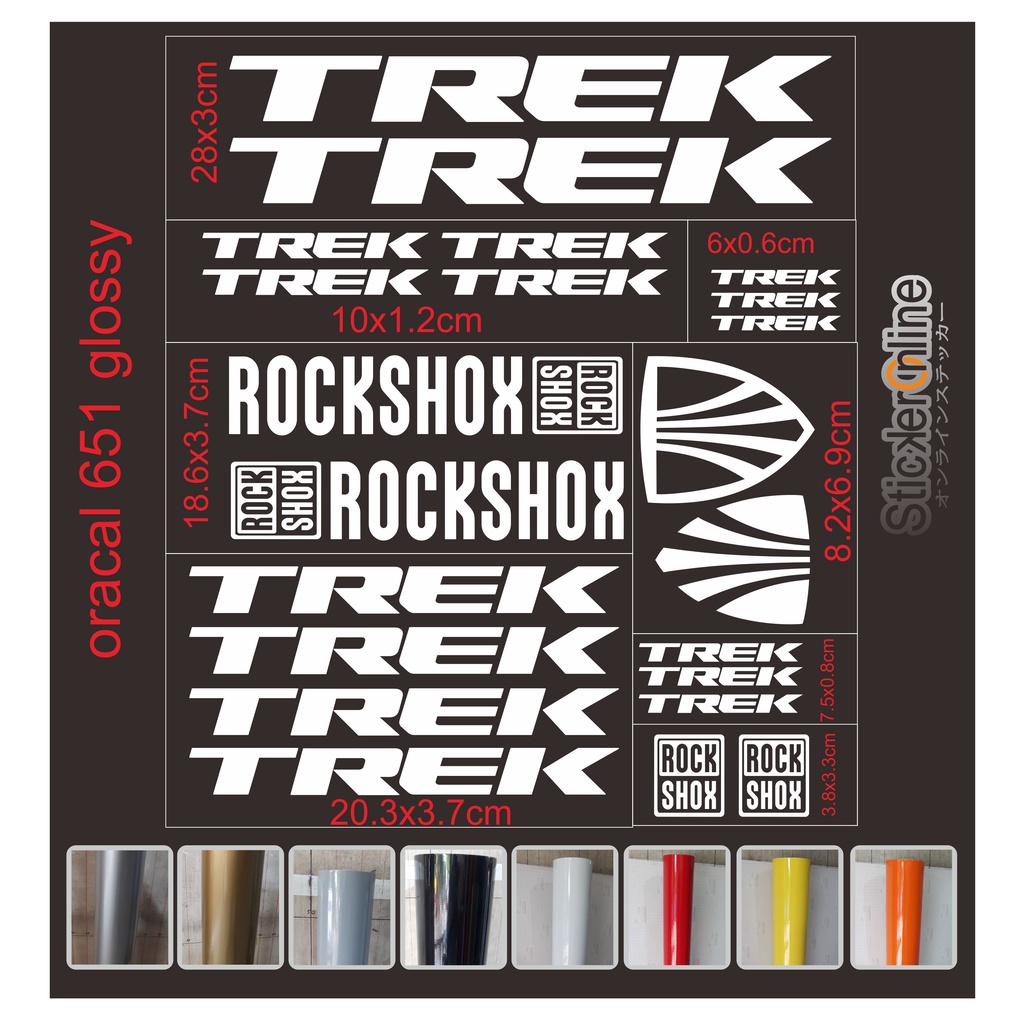 Sticker Dán Xe Đạp Rockshox trek