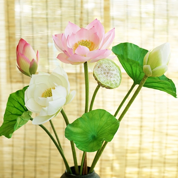 Hoa sen Quan Âm cao cấp trang trí ( hoa giả)