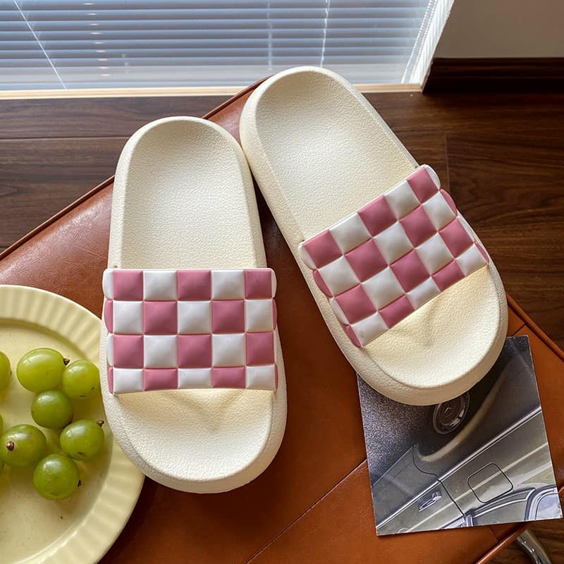 Dép bánh mì sọc kẻ caro