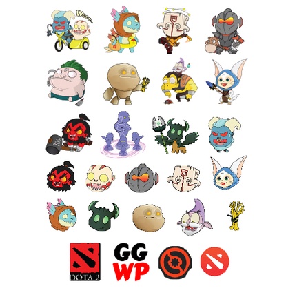 Bộ Sticker Dán Nhân Vật Hoạt Hình Game Dota 2
