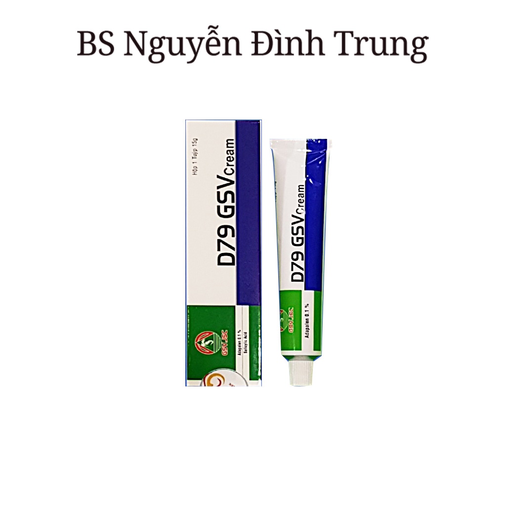 D79 GSV Cream Giảm Mụn Trứng Cá, Mụn Lưng, Dày Sừng Nang Lông 15g - BS Nguyễn Đình Trung