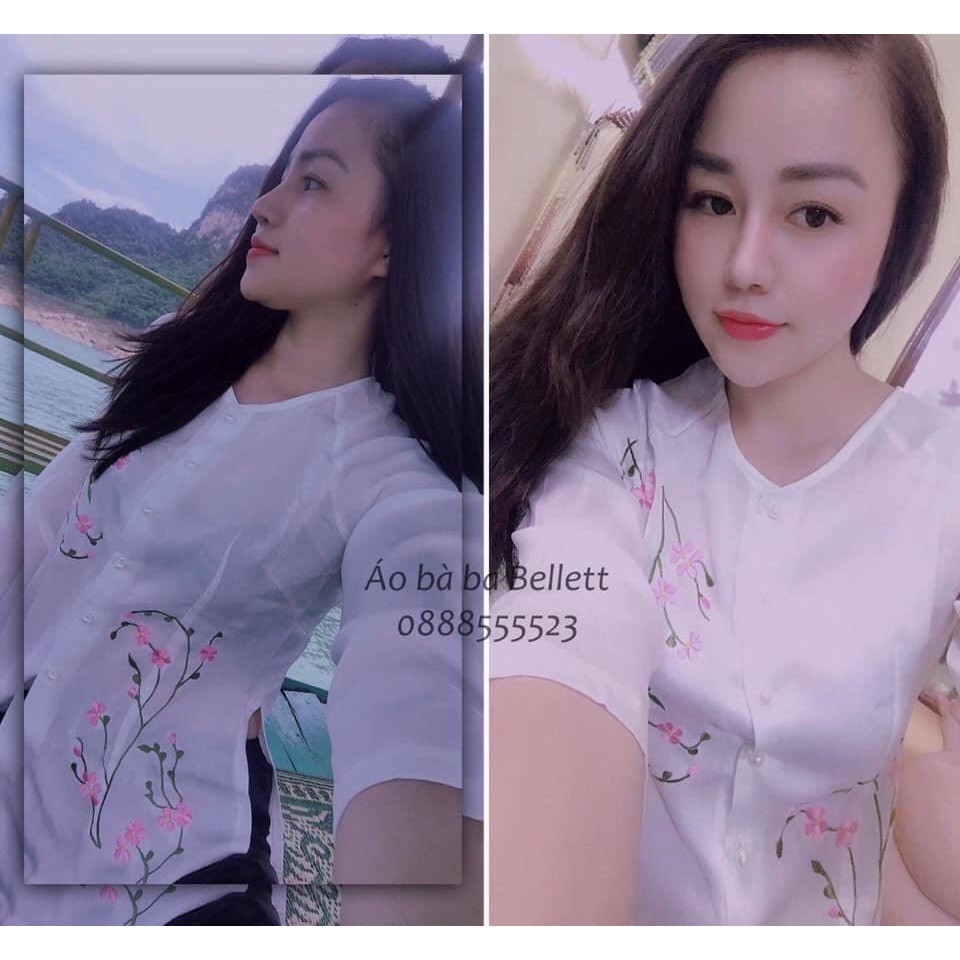 Set Lụa Thêu Hoa Liti xinh xắn Lụa04
