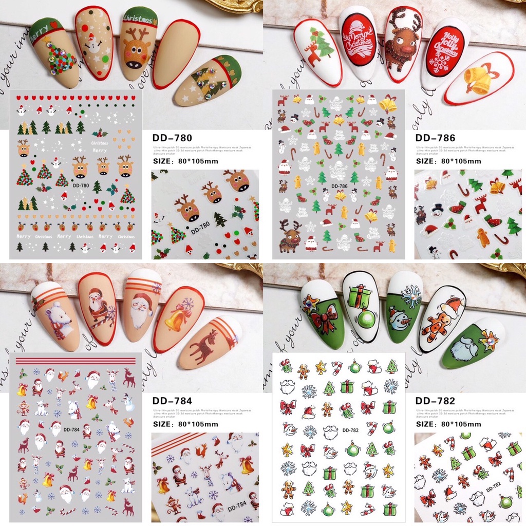 Stick giáng sinh dán móng siêu dễ thương dành cho Nail