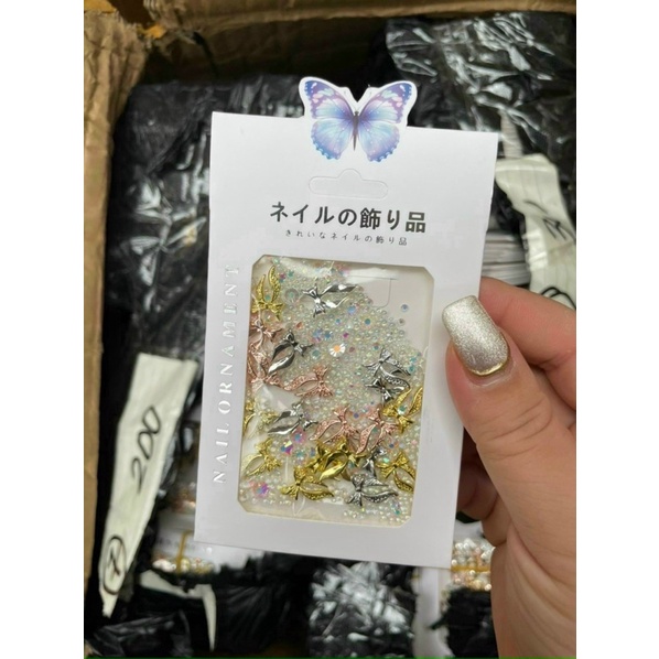 Set Charm phụ kiện mix nơ, gấu,thương hiệu