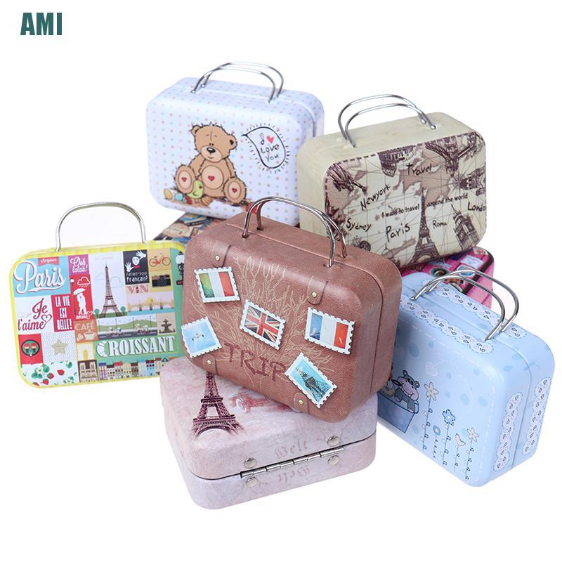 Vali Mini Bằng Kim Loại Trang Trí Cho Nhà Búp Bê