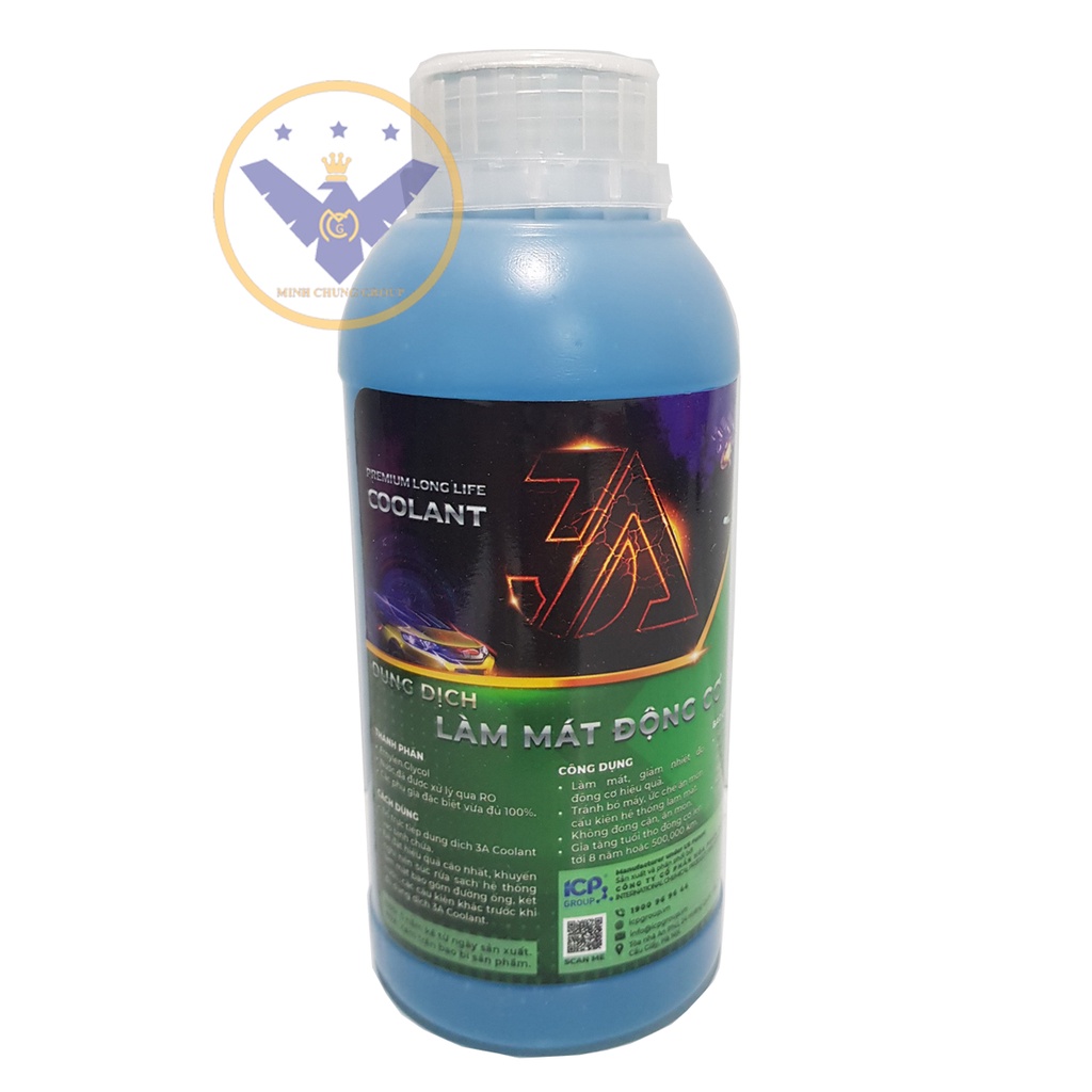 Nước làm mát xe ô tô màu xanh 3A Premium Longlife Coolant 500ml