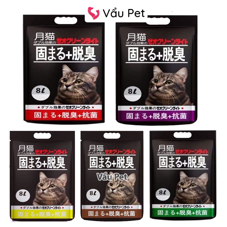 Cát vệ sinh cho mèo Cát Nhật Đen 8L - Cát mèo vệ sinh vón cục, khử mùi Vẩu Pet Shop