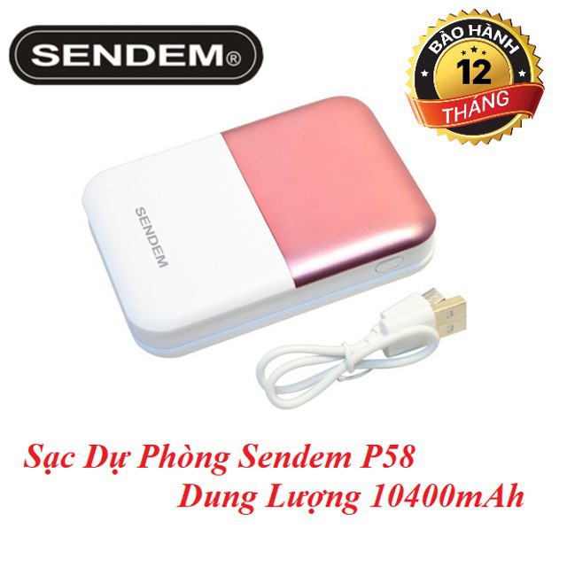 {hot}Sạc Dự Phòng Sendem P58 Dung Lượng 10400mAh