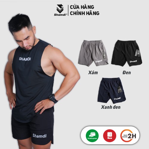 Quần đùi tập gym nam SHAMDI đồ tập gym nam Form chuyên gym, thoải mái lúc vận động - 944.