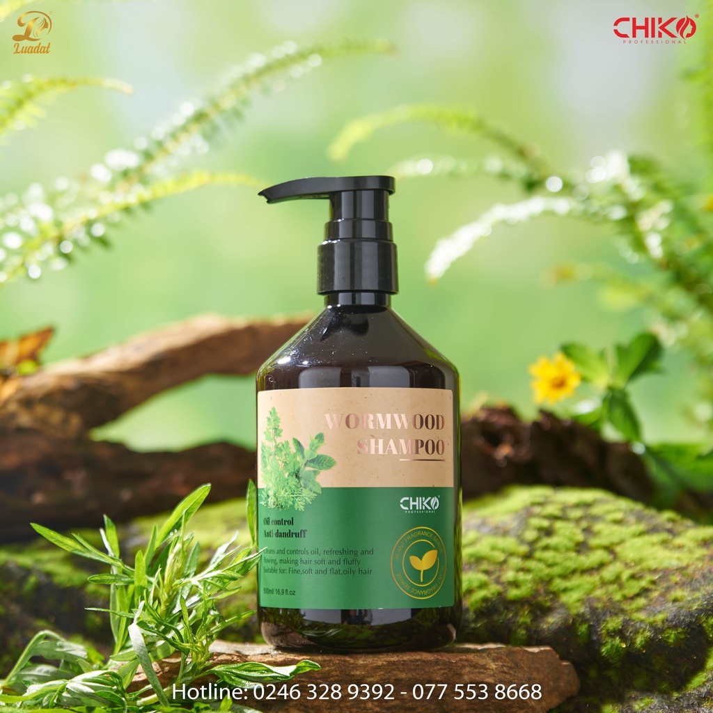 Dầu gội chiết xuất dược liệu nhân sâm, ngải cứu CHIKO sạch da đầu, ngăn ngừa rụng tóc 50ml 500ml