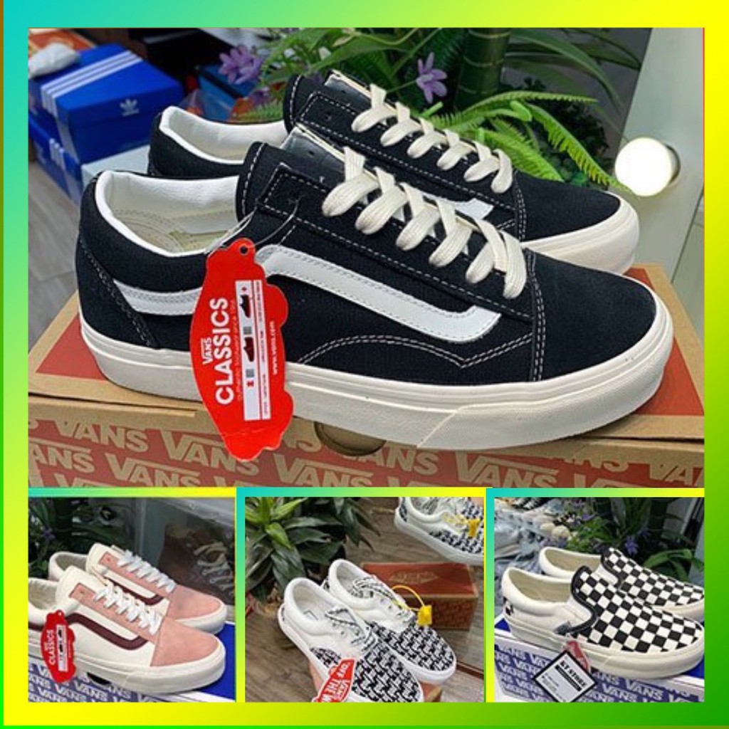 Giày thể thao và sneaker nam nữ vans đen , van hồng , van caro