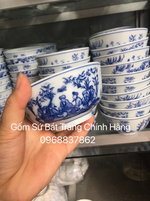 Bộ 10 bát cơm men lam