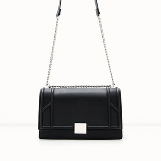 TÚI XÁCH NỮ DA ĐEN KHÓA VUÔNG DÁNG HỘP