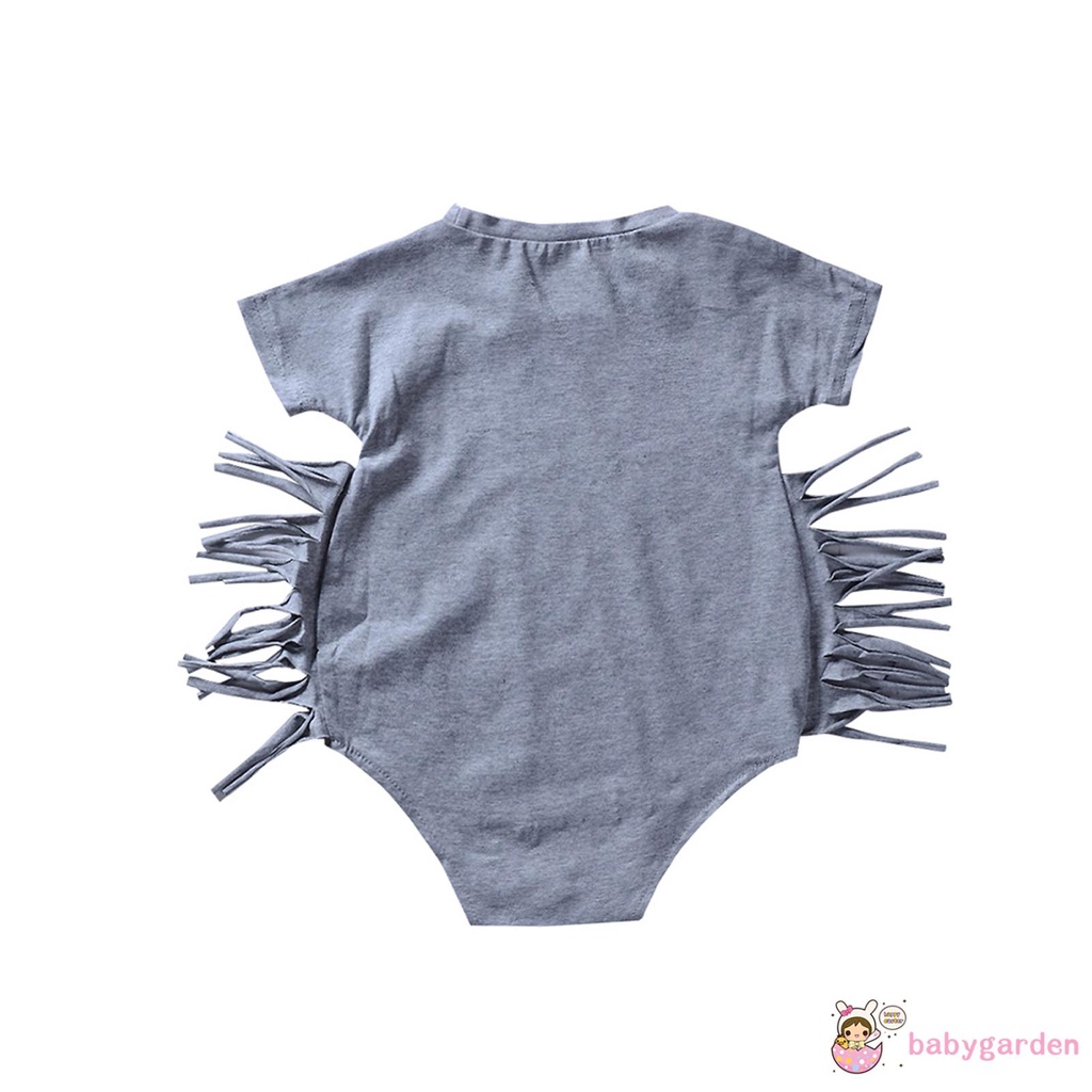 Bộ Áo Liền Quần Vải Cotton Phối Rua Rua Dễ Thương Dành Cho Bé