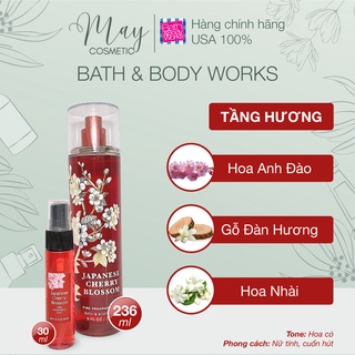 Body Mist BBW Japanese Cherry Blossom - Xịt Thơm Body Bath & Body Works Nữ Tính, Cuốn Hút Hương Hoa Anh Đào