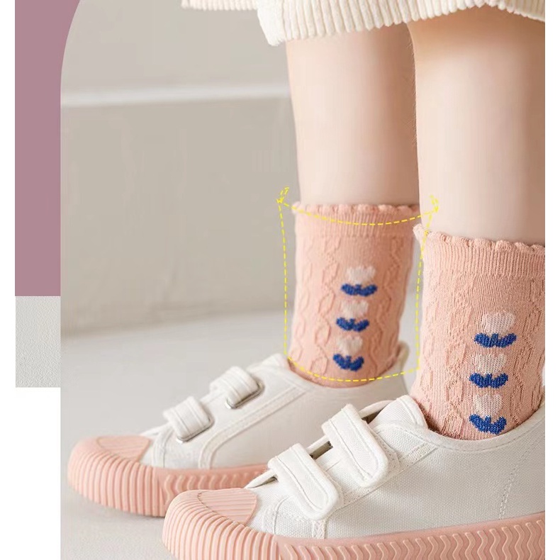 Vớ Phối Ren Họa Tiết Hoạt Hình Phong Cách Hàn Quốc Thời Trang Thu Đông 2022 Cho Bé Gái