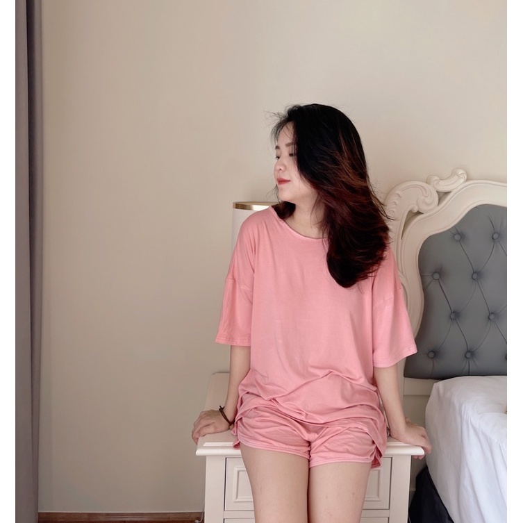 Bộ đồ cộc tay nữ Batala dáng rộng mặc nhà đi chơi chất cotton lụa cao cấp kiểu dáng Hàn quốc áo thụng quần đùi