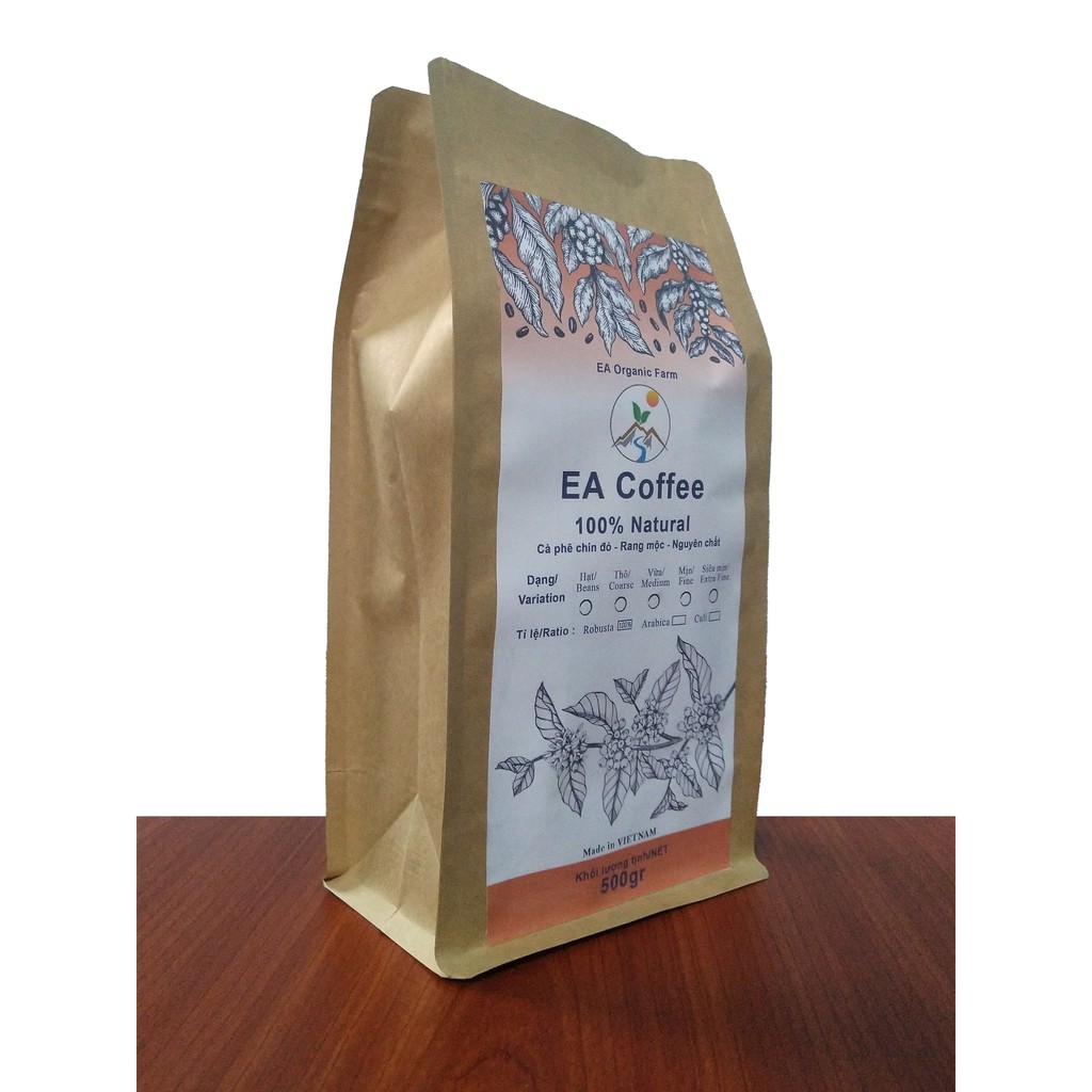 Cà Phê Robusta 100% - Công thức rang xay thủ công đặc biệt - Nguyên chất  - Vị đắng đậm thơm nồng