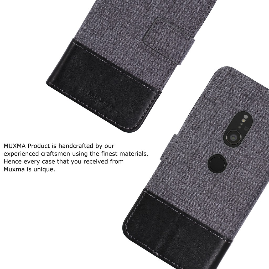 Bao da điện thoại vải nắp gập thời trang có ngăn ví đựng thẻ tín dụng cho Sony XZ1 XZ2 Compact