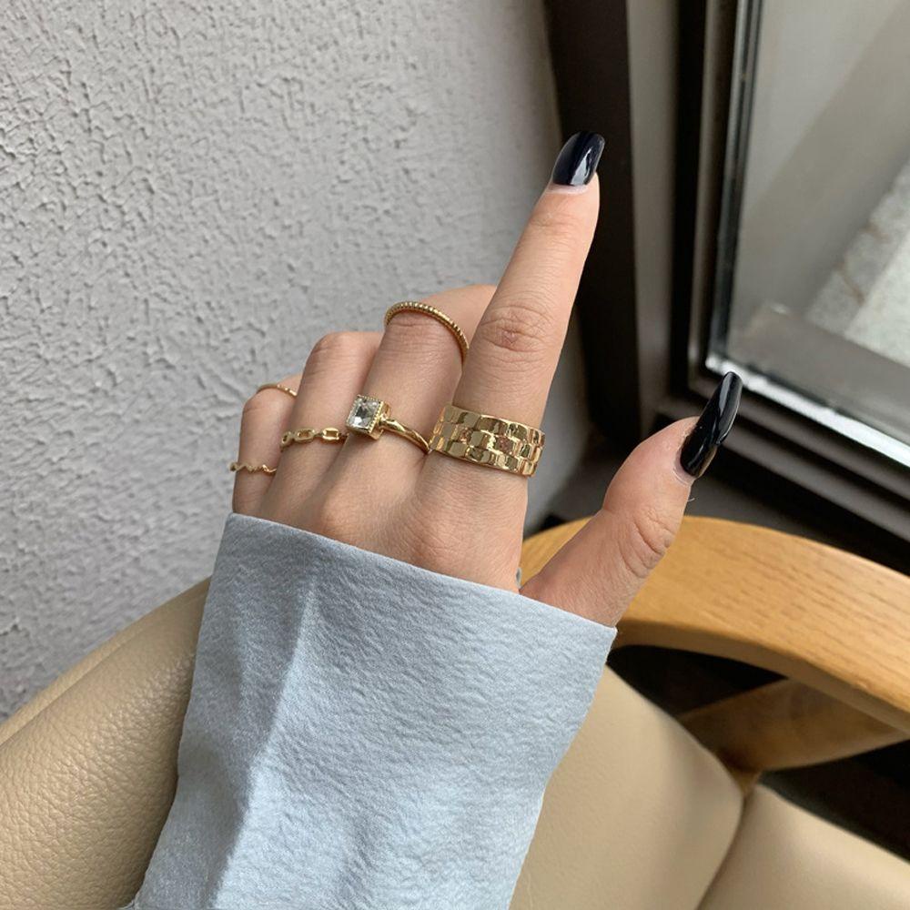BACK2LIFE Bộ 2 Nhẫn Đeo Tay Thiết Kế Tối Giản Cá Tính