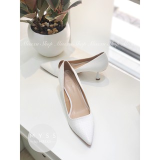 Giày mũi nhọn da rắn vân 6cm Myss - CG157