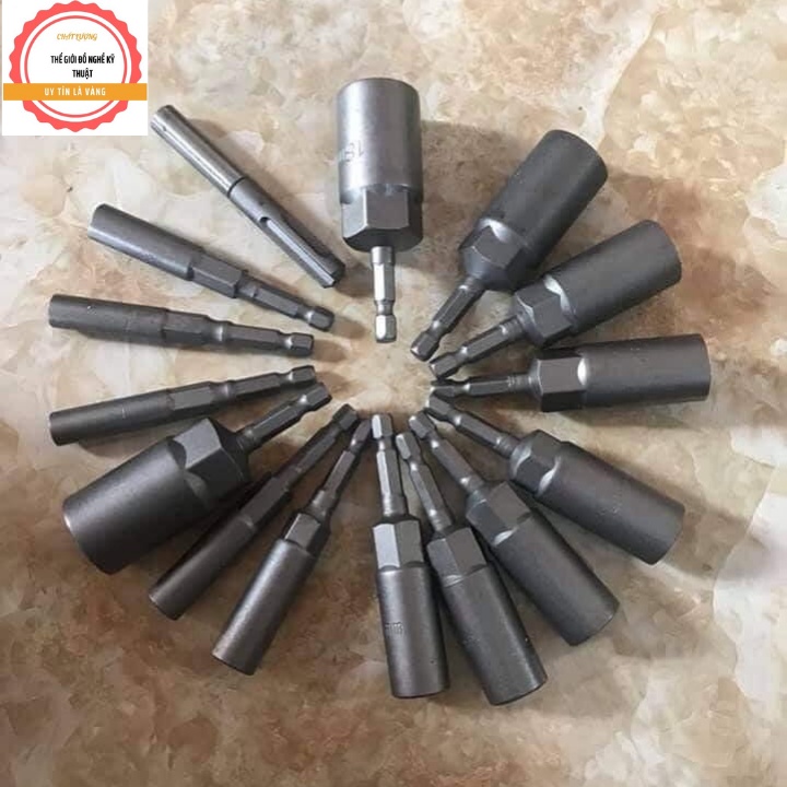 Đầu chụp BuLong 80mm chân lục giác cho khoan pin và khoan điện sâu lòng - Đủ kích thước từ ( 6 đến 19)mm