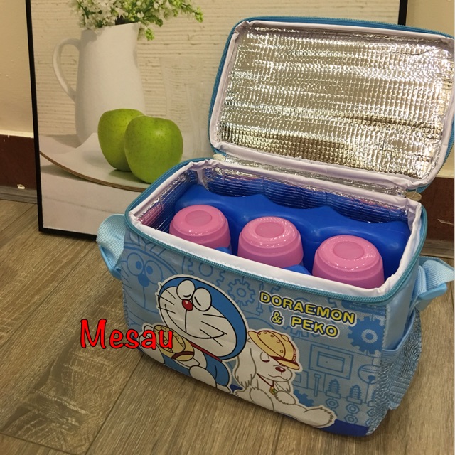 [Combo túi giữ nhiệt Hello Kitty, Elesa, doremon, sanena kèm 2 đá khô giữ lạnh]