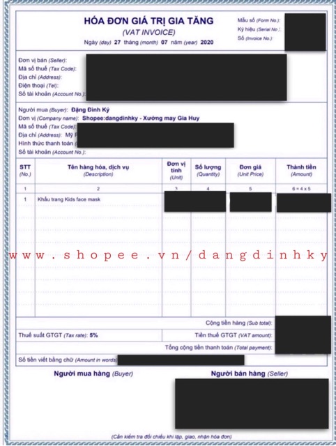 (10 cái) KHẨU TRANG KIDS FACE MASK CHO BÉ