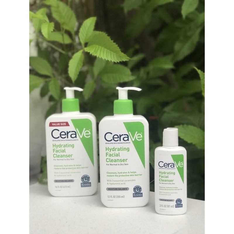 Sữa rửa mặt CeraVe Hydrating Cleanser 355mL dành cho da khô -hỗn hợp khô nhạy cảm