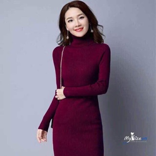 Combo váy len cao cổ và áo giữ nhiệt