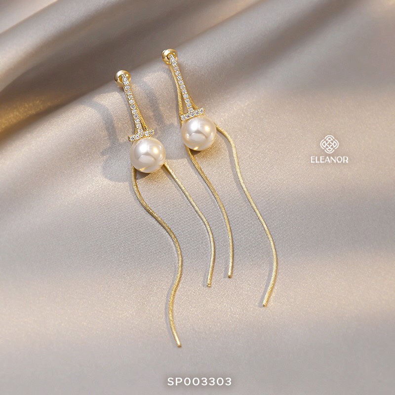 Bông tai nữ Eleanor Accessories ngọc trai nhân tạo dáng dài phụ kiện trang sức xinh