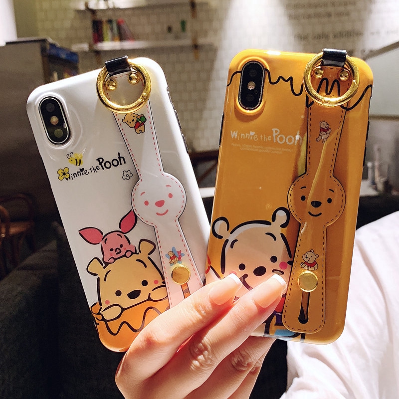 Ốp điện thoại họa tiết gấu Pooh với dây đeo xinh xắn cho iphone xs max xr 8plus 7 | BigBuy360 - bigbuy360.vn