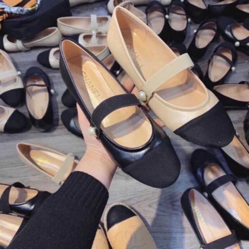 Giày bệt, búp bê đính hạt da mềm,đi êm chân phom chuẩn thời trang đế bằng,đế bệt xinh xinh