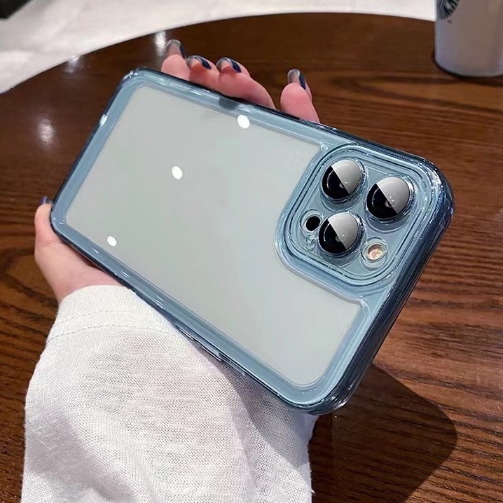 Ốp Điện Thoại Acrylic Trong Suốt Có Miếng Bảo Vệ Ống Kính Cho compatible for iPhone 13 pro max 12 pro max 13 13 pro 11 case