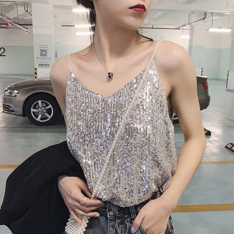 Áo sát nách thiết kế cổ chữ V quyến rũ