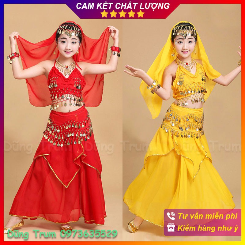 Trang phục múa Ấn độ trẻ em (Váy - Áo hai dây) | BigBuy360 - bigbuy360.vn
