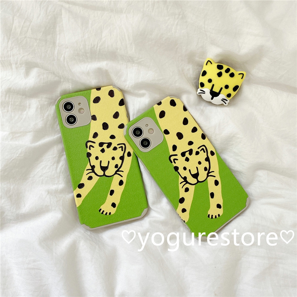 Fashion Skin Cartoons Leopard Cute Bracket Protection Soft Phone Case Cover for Vivo V20Pro Y12S Y20 Y20I Y20S Y70S X50 Y50 Y30 Y19 S1Pro S1 Z1Pro Y17 Y15 Y12 Y11 V15 V11I V9 Y85 Y91C