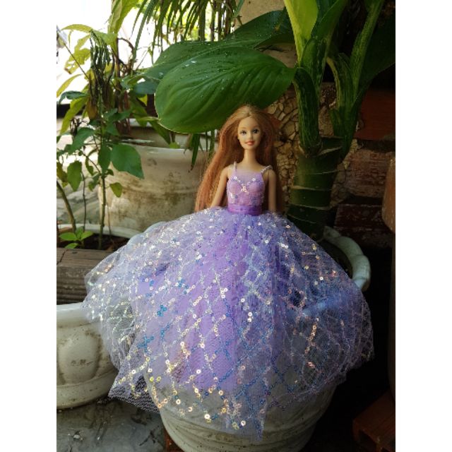 Đầm kim sa lấp lánh dành cho búp bê barbie