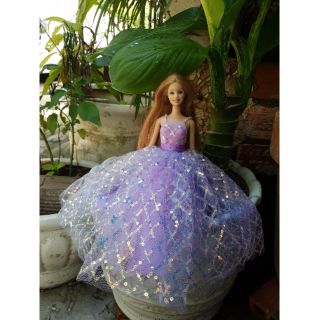 Đầm kim sa lấp lánh dành cho búp bê barbie