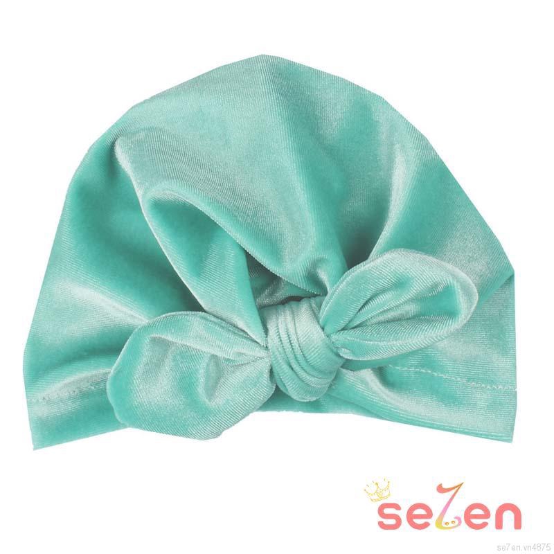 Mũ vải trùm đầu thắt nút mềm mại cho bé
