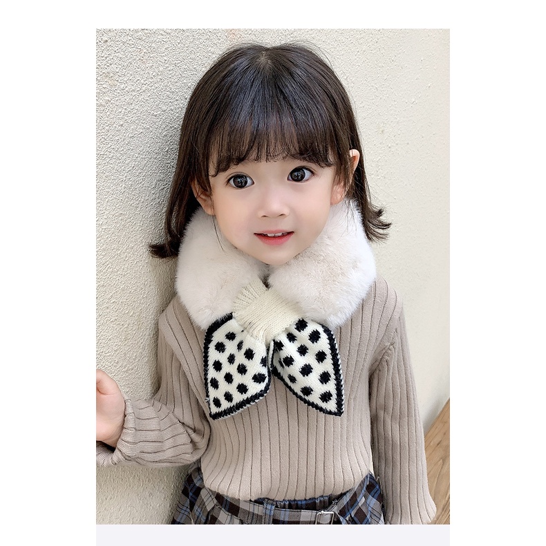 Khăn quàng cổ cho bé gái siêu ấm siêu cute chất liệu mềm mịn túi đựng zip